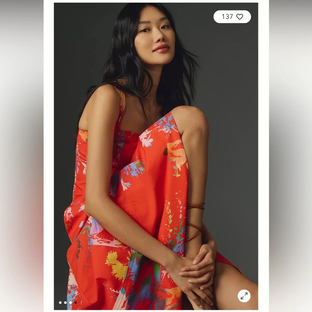 By Anthropologie Seamed Sweetheart Midi Dress - Picture 3 of 4